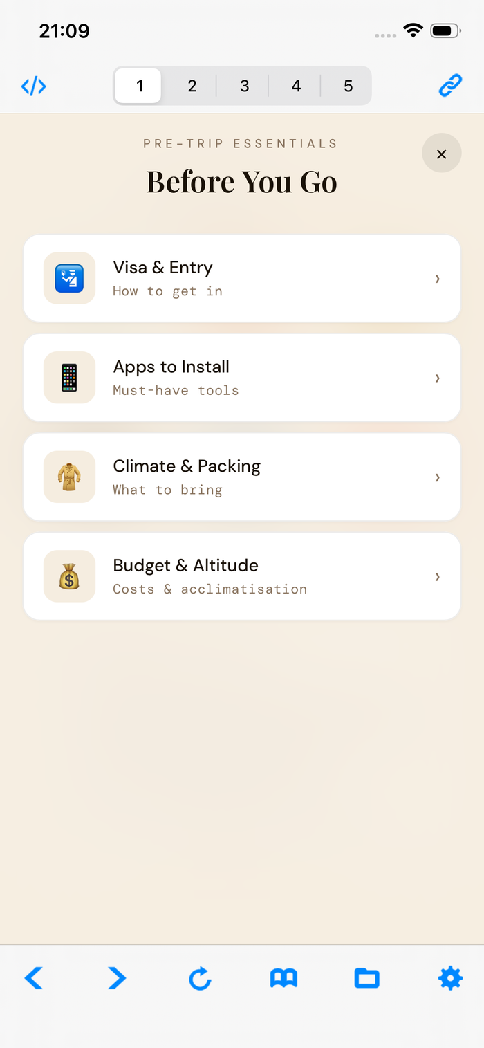 Yunnan Travel Kit route preview on a phone